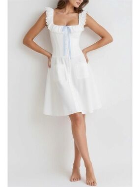 House of CB | Dresses | House Of Cb Lois Ivory Satin Corset Midi Dress Nwot  | Poshmark